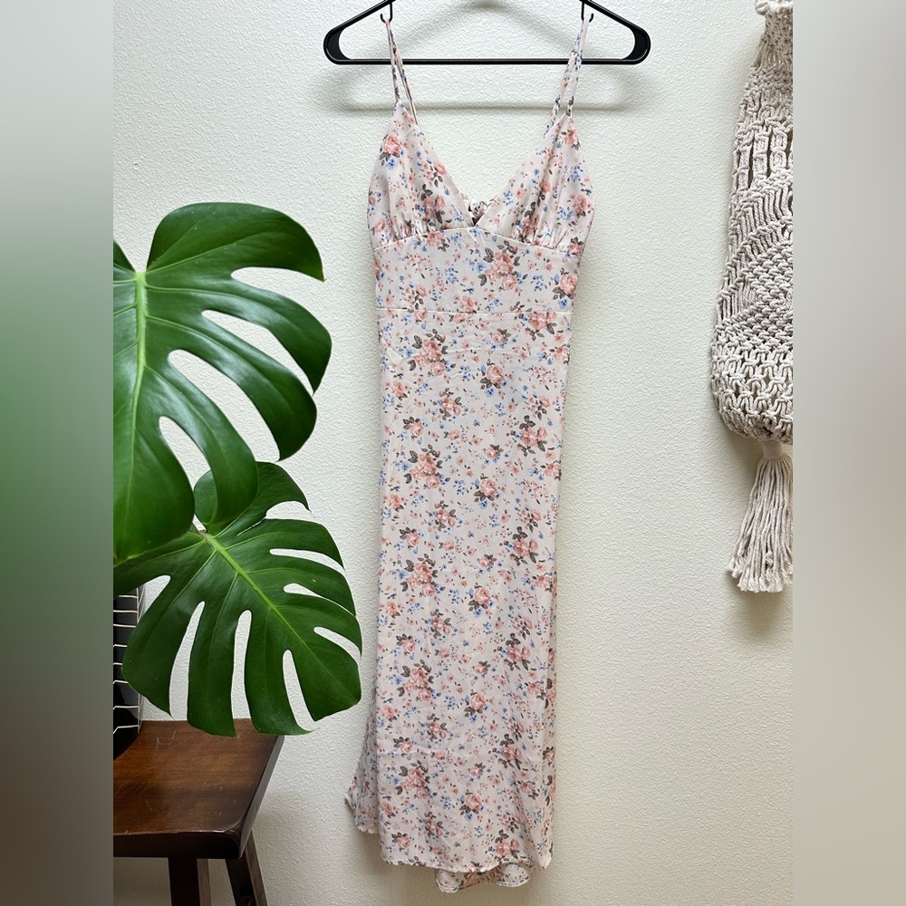 Forever 21 Floral Print Dress with Pink and Blue Accents